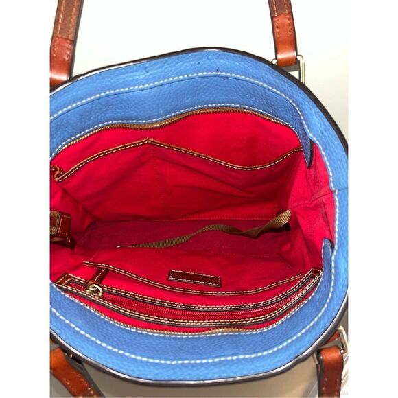 Dooney & Bourke Blue Pebble Grain Small Lexington Leather Tote - Picture 7 of 8